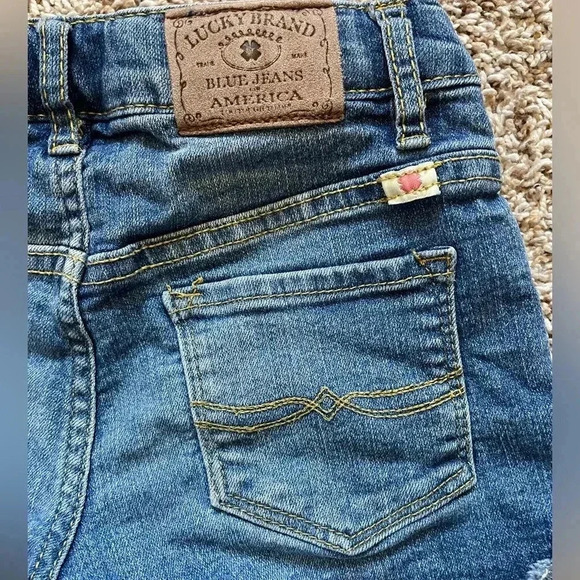 Lucky Brand Riley Short Girls Denim Jean Shorts Size 7 - Picture 6 of 6